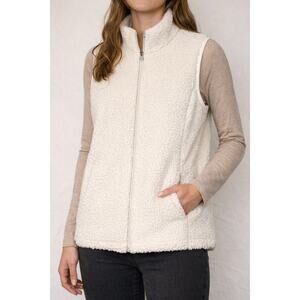 CALIA Carrie Underwood Sherpa Fleece Vest Women’s Large Ivory Full Zip